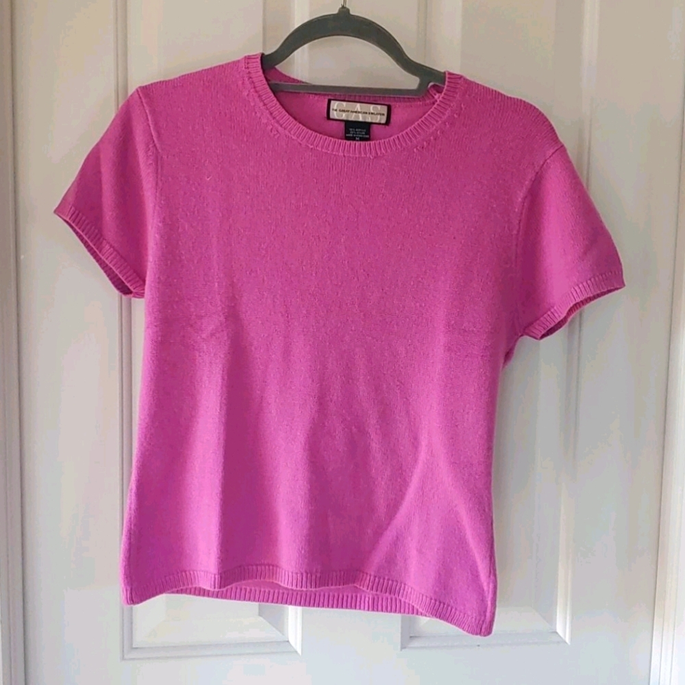 Mauve short-sleeved sweater